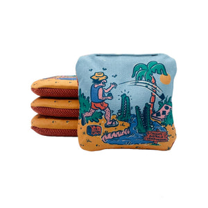 Cornhole Bags set of 4 Premium grade, original outback design, Mambo style, popular American carpet bag