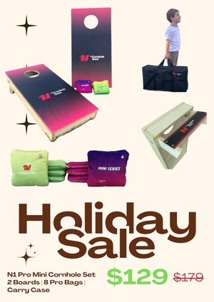 Mini Cornhole Set | Premium Series | Boards, Bags, Carry Case | SAVE $50