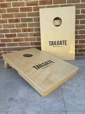 Tailgate Australia Bundle v2.0 - Includes 2x tailgate size Cornhole boards (90x60cm), 8 dual-sided cornhole bags, board carry case & bag carry case