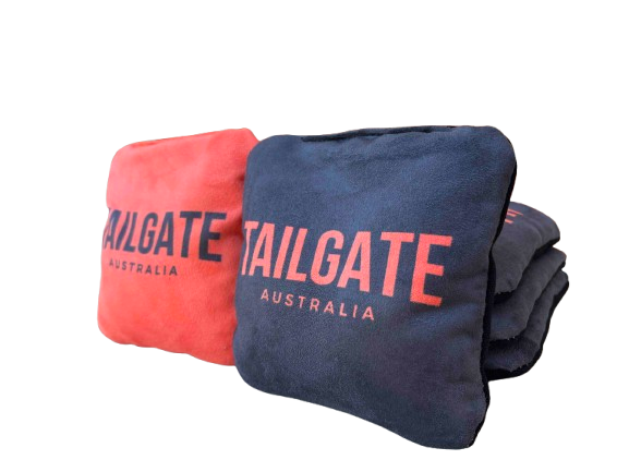 Tailgate Australia Cornhole Set V2.0 - Bundle 2x tailgate size Cornhole boards (90x60cm), 8 dual-sided cornhole bags, board carry case & bag carry case