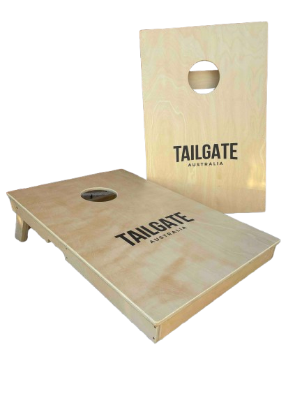 Tailgate Australia Cornhole Set V2.0 - Bundle 2x tailgate size Cornhole boards (90x60cm), 8 dual-sided cornhole bags, board carry case & bag carry case